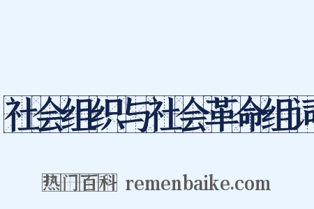 社会组织与社会革命组词是什么意思的图片